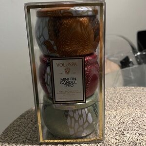 NEW Voluspa "Japonica" Mini Tin Candle Trio, 4 oz. Ea
